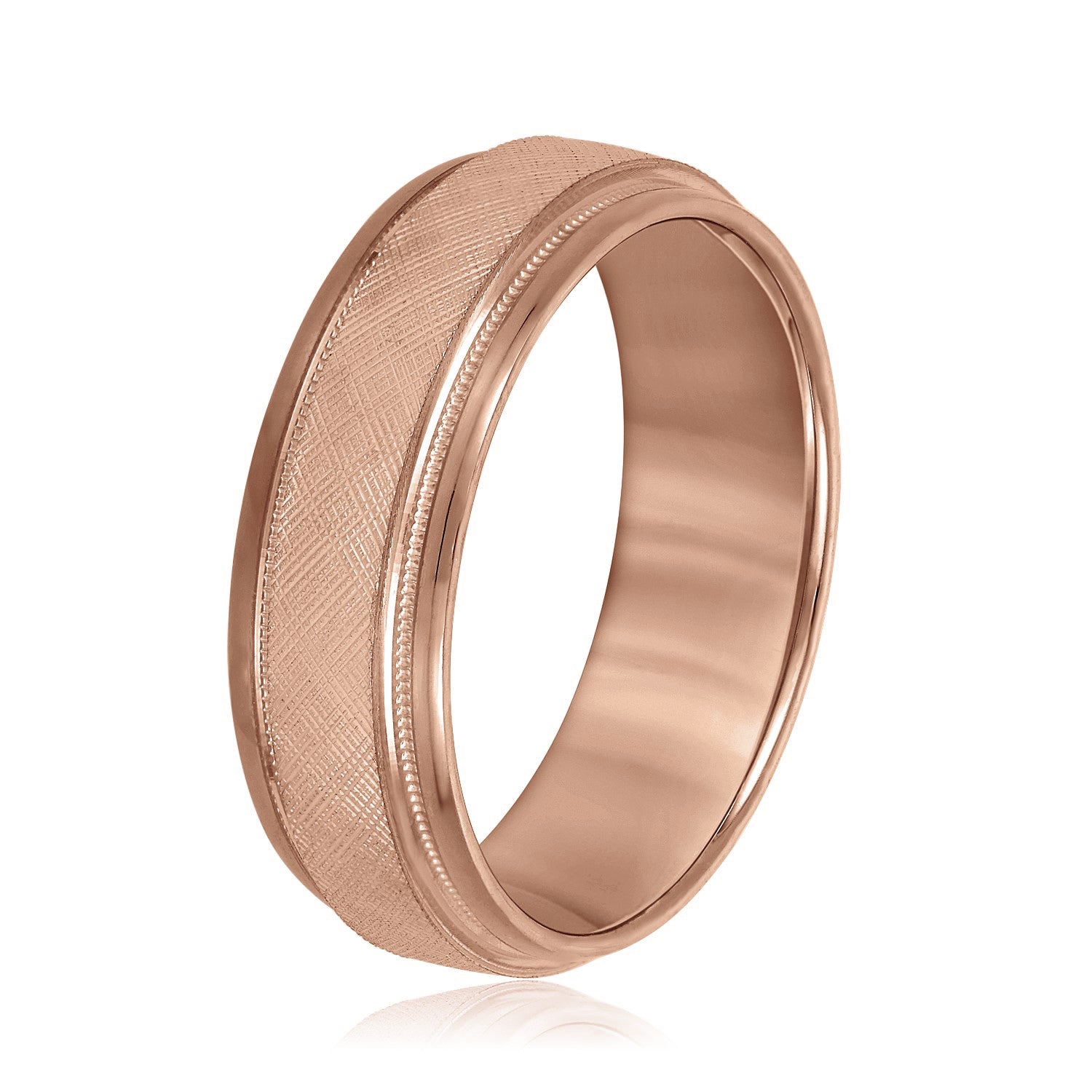 Men's Band With Florentine Finish And Milgrain Accents-VIRABYANI